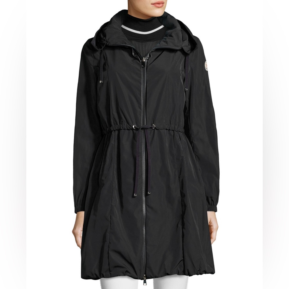 Moncler Black Hooded Rain Coat -  Size 3 (L)